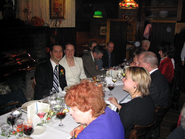At the wedding reception
