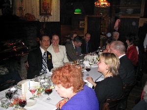 At the wedding reception